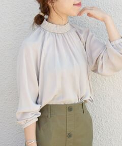 SHIPS / シップス シャツ・ブラウス | SHIPS any:〈ウォッシャブル〉ドット ジャカード ネック ギャザー ブラウス