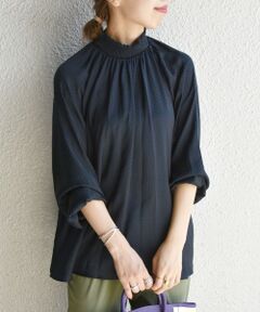 SHIPS / シップス シャツ・ブラウス | SHIPS any:〈ウォッシャブル〉ドット ジャカード ネック ギャザー ブラウス