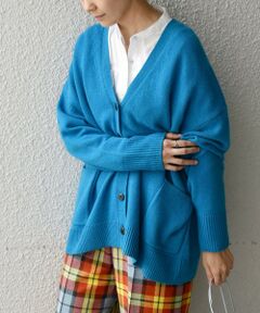 SHIPS any: カシミヤ ミックス ワイド Vネック カーディガン