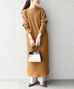 SHIPS / シップス ミニ丈・ひざ丈ワンピース | 【WEB限定】2WAYビッグワッフルワンピース◇