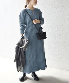 SHIPS / シップス ミニ丈・ひざ丈ワンピース | 【WEB限定】2WAYビッグワッフルワンピース◇