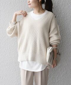 【WEB限定】〈手洗い可能〉スキッパーニット×ロンTセット 21FW◇