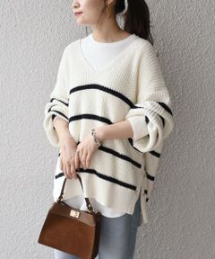 【WEB限定】〈手洗い可能〉スキッパーニット×ロンTセット 21FW◇