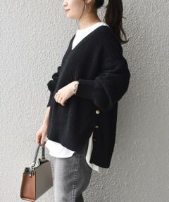 【WEB限定】〈手洗い可能〉スキッパーニット×ロンTセット 21FW◇