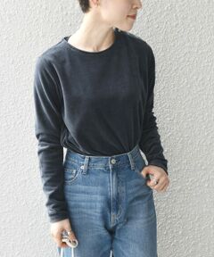 SHIPS any:〈ウォッシャブル〉ベロア ロングスリーブ TEE