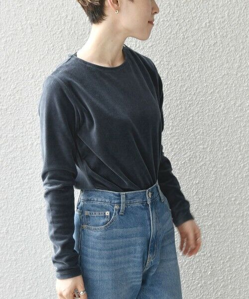 SHIPS for women / シップスウィメン カットソー | SHIPS any:〈ウォッシャブル〉ベロア ロングスリーブ TEE | 詳細7
