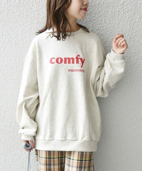 【SHIPS any別注】MONMIMI:〈ウォッシャブル〉comfyプリント スウェット