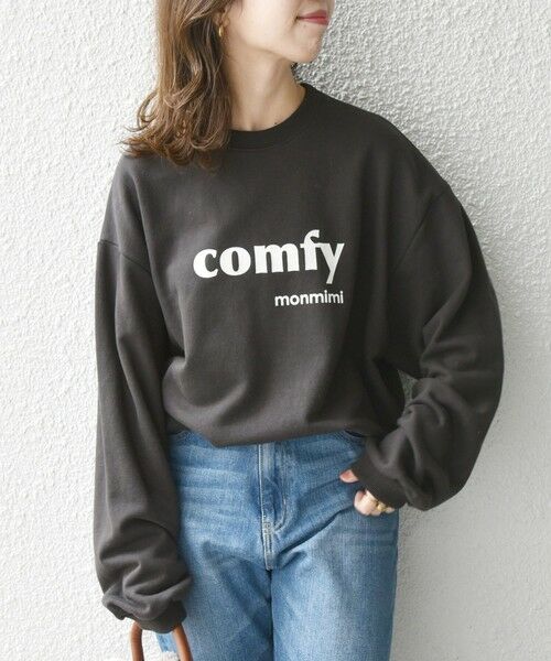 【SHIPS any別注】MONMIMI:〈ウォッシャブル〉comfyプリント スウェット