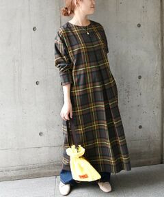 SHIPS / シップス ロング・マキシ丈ワンピース | SHIPS any:〈ウォッシャブル〉LINEA MEGISTOS タータンチェック サック ワンピース