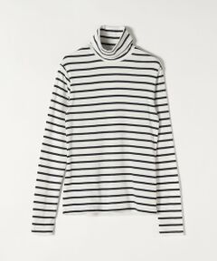 PETIT BATEAU:〈ウォッシャブル〉ボーダー タートル ネック ロングスリーブ TEE