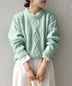 【SHIPS any別注】Oldderby Knitwear: アラン ケーブル ニット プルオーバー