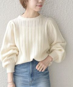 SHIPS / シップス ニット・セーター | SHIPS any: ヘリンボーン パフ スリーブ ニット プルオーバー2