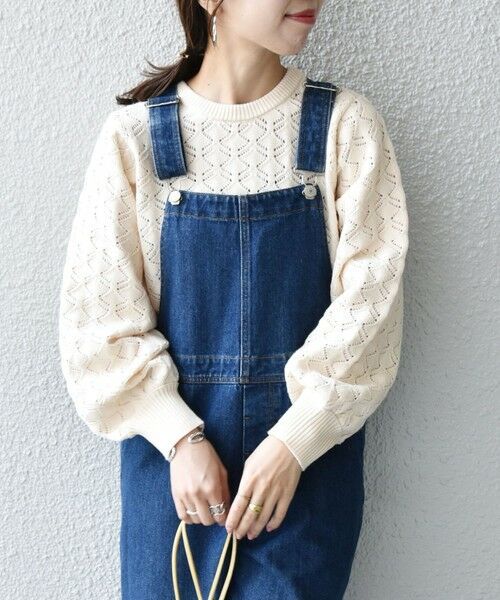 SHIPS / シップス ニット・セーター | SHIPS any: レースワーク パフスリーブ プルオーバー | 詳細13