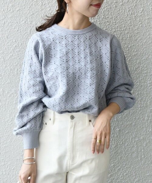 SHIPS / シップス ニット・セーター | SHIPS any: レースワーク パフスリーブ プルオーバー | 詳細19