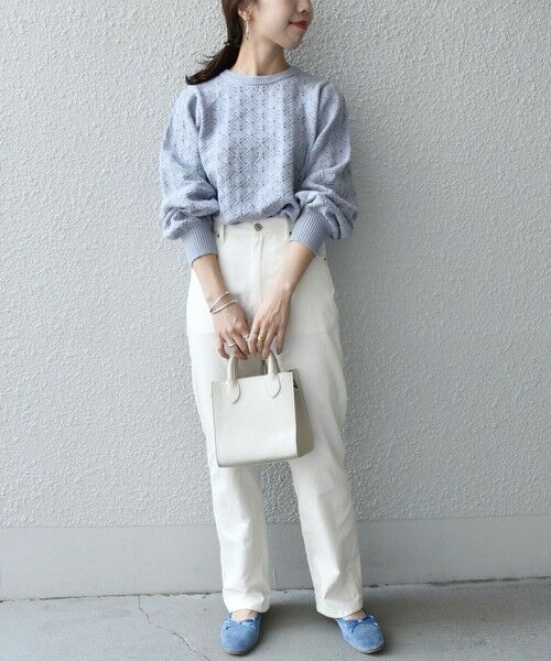 SHIPS / シップス ニット・セーター | SHIPS any: レースワーク パフスリーブ プルオーバー | 詳細21