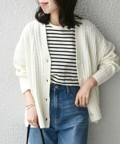 SHIPS / シップス カーディガン・ボレロ | SHIPS any: ワイドリブ ウール カーディガン