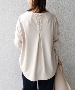 SHIPS / シップス カットソー | 〈手洗い可能〉バックレースアッププルオーバー