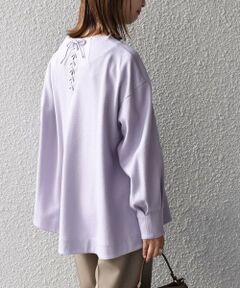 SHIPS / シップス カットソー | 〈手洗い可能〉バックレースアッププルオーバー