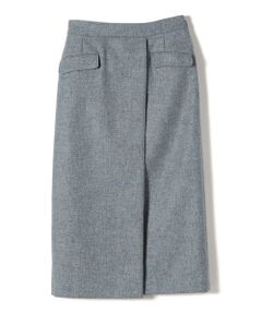 SHIPS / シップス ミニ・ひざ丈スカート | 〈手洗い可能〉フラップポケットツイードスカート