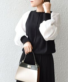 SHIPS / シップス ニット・セーター | 〈手洗い可能〉布帛コンビニットプルオーバー◇