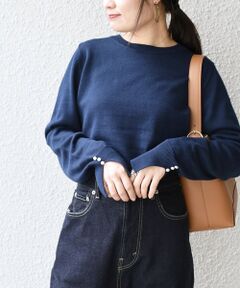 SHIPS / シップス ニット・セーター | *〈手洗い可能〉パールモチーフスリーブプルオーバー◇