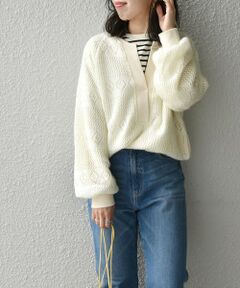 SHIPS / シップス その他トップス | SHIPS any: レース ニット ライク スリット プルオーバー
