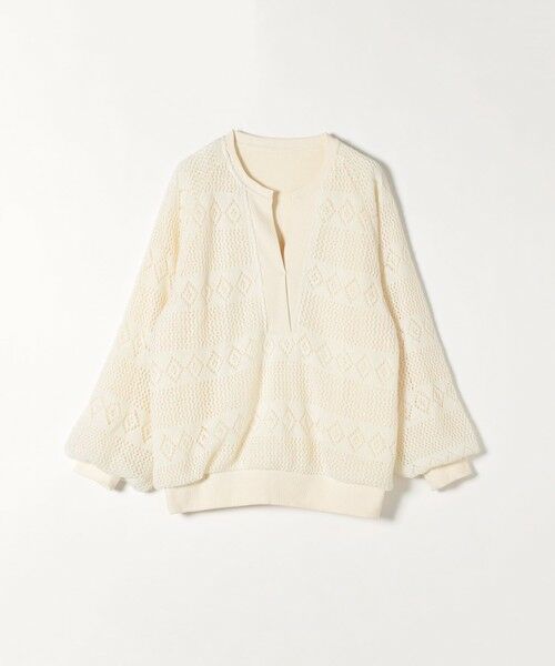 SHIPS / シップス その他トップス | SHIPS any: レース ニット ライク スリット プルオーバー | 詳細1