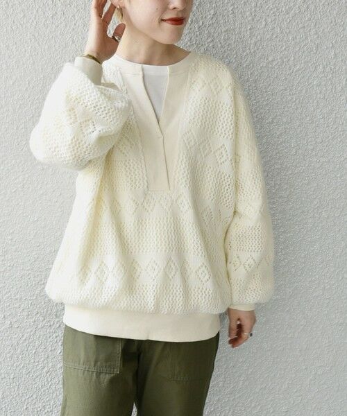 SHIPS / シップス その他トップス | SHIPS any: レース ニット ライク スリット プルオーバー | 詳細10