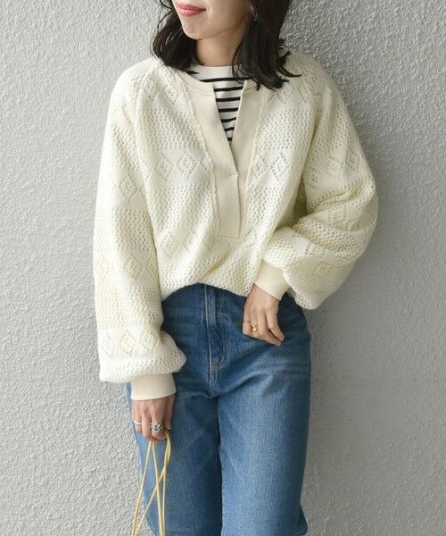 SHIPS / シップス その他トップス | SHIPS any: レース ニット ライク スリット プルオーバー | 詳細6