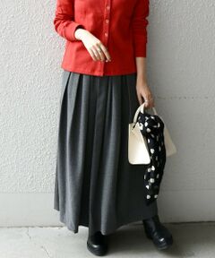 SHIPS / シップス ロング・マキシ丈スカート | SHIPS any:〈ウォッシャブル〉ウール ライク ランダム タック スカート