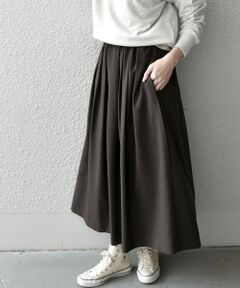 SHIPS / シップス ロング・マキシ丈スカート | SHIPS any:〈ウォッシャブル〉ウール ライク ランダム タック スカート