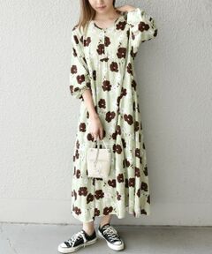 SHIPS / シップス ミニ丈・ひざ丈ワンピース | SHIPS any: SPRINTEX フラワー ギャザー ティアード ワンピース