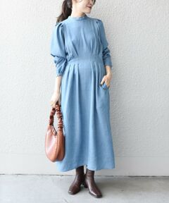 SHIPS / シップス ロング・マキシ丈ワンピース | *ボリュームスリーブデニムワンピース◇