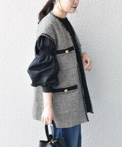 SHIPS / シップス ベスト | 〈手洗い可能〉ツイードフリンジジレ◇