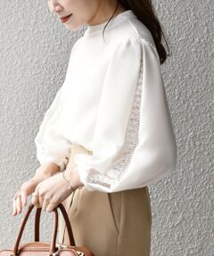 SHIPS / シップス シャツ・ブラウス | *〈洗濯機可能〉スタンドカラーレーススリーブブラウス◇