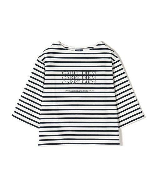 SHIPS for women / シップスウィメン カットソー | ボーダーソリッドロゴTEE◇ | 詳細25