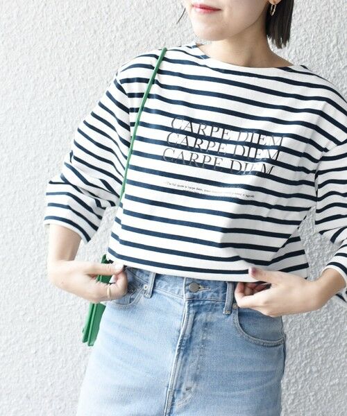 SHIPS for women / シップスウィメン カットソー | ボーダーソリッドロゴTEE◇ | 詳細27