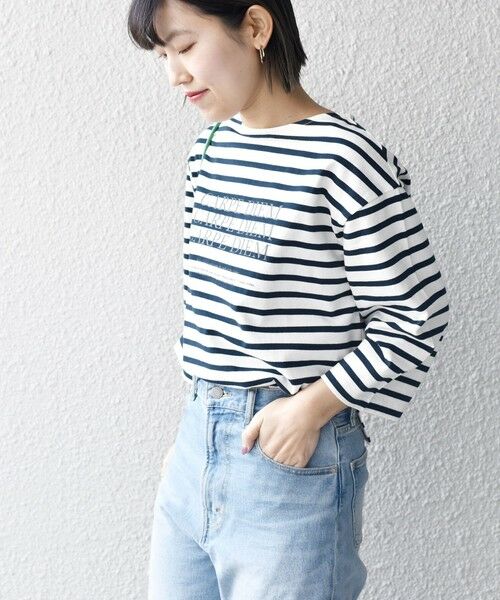 SHIPS for women / シップスウィメン カットソー | ボーダーソリッドロゴTEE◇ | 詳細30