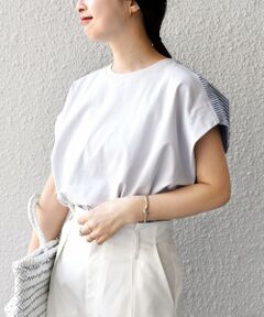 SHIPS / シップス カットソー | *〈手洗い可能〉布帛ドッキングカットソー◇