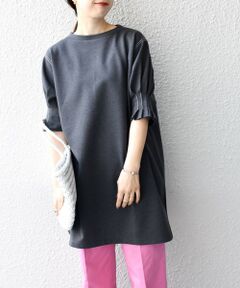 SHIPS / シップス カットソー | *ポンチ５分袖ステッチチュニック◇