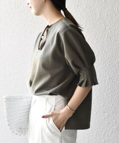 SHIPS / シップス カットソー | *ポンチ５分袖ステッチチュニック◇