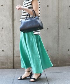 SHIPS / シップス ロング・マキシ丈スカート | 〈手洗い可能〉 サフィラン リネン フレア スカート ◇