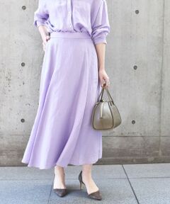 SHIPS / シップス ロング・マキシ丈スカート | 〈手洗い可能〉 サフィラン リネン フレア スカート ◇