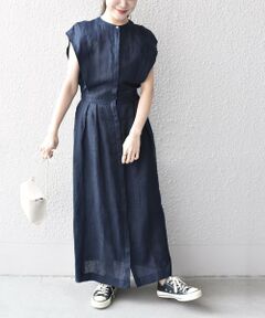 *〈手洗い可能〉NORTHERN LINEN2タックワンピース◇