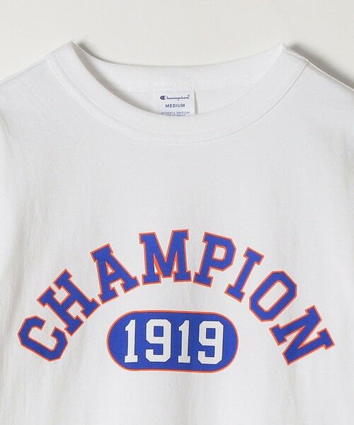 SHIPS for women / シップスウィメン カットソー | Champion: カレッジ ロゴ ロングスリーブ Tシャツ WHITE | 詳細3