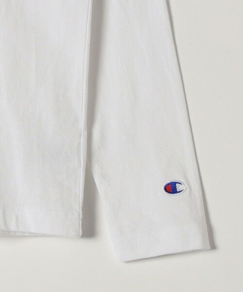 SHIPS for women / シップスウィメン カットソー | Champion: カレッジ ロゴ ロングスリーブ Tシャツ WHITE | 詳細4