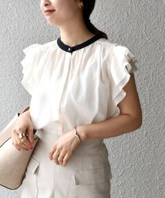 SHIPS / シップス シャツ・ブラウス | *〈手洗い可能〉配色バルーンフリルブラウス◇