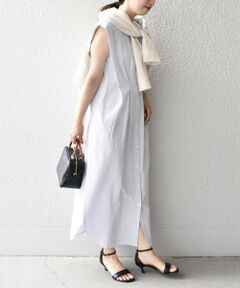 SHIPS / シップス ロング・マキシ丈ワンピース | *〈手洗い可能〉サッカータックショルダーワンピース　ギンガム/ストライプ◇