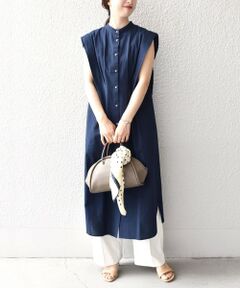 SHIPS / シップス ロング・マキシ丈ワンピース | *〈手洗い可能〉サッカータックショルダーワンピース　ギンガム/ストライプ◇