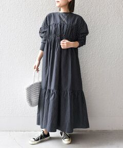 【SHIPS別注】BENCH MARKING SHIRT:〈洗濯機可能〉ドットワンピース